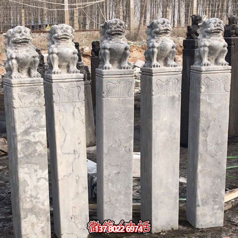 精美大理石獅子拴馬柱，點(diǎn)綴庭院園林