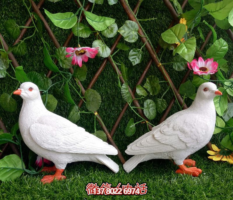 花園擺件仿真鴿子樹(shù)脂雕塑庭院裝飾房頂小件戶外陽(yáng)臺(tái)擺件